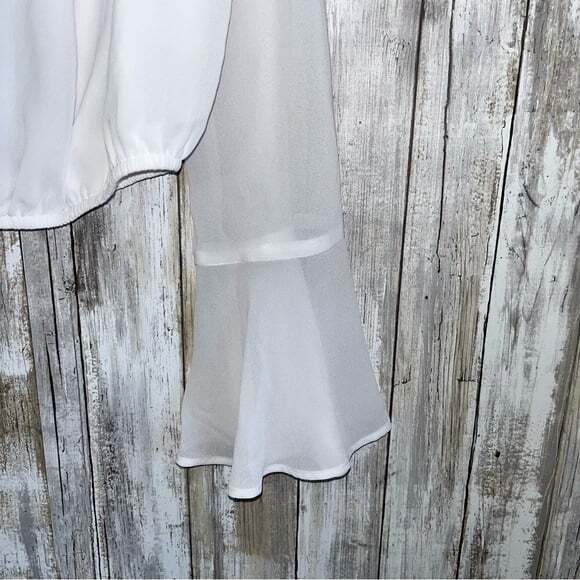 NWT Show Me Your Mumu Love Spell white Ruffle Crop Top Revolve - Picture 3 of 7